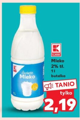 Mleko 2% K-classic promocja