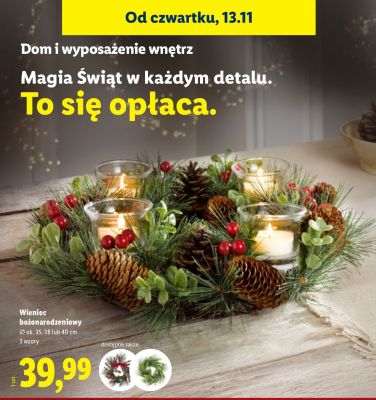 Wieniec bożonarodzeniowy Ø ok. 35, 38 lub 40 cm promocja w Lidl