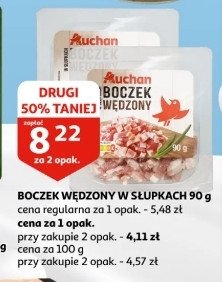 Boczek wędzony w słupkach Auchan różnorodne (logo czerwone) promocja