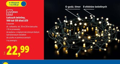 Łańcuch świetlny 100 lub 120 diod LED promocja w Lidl