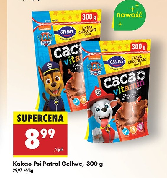 Napój kakaowy psi patrol Gellwe promocja