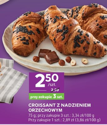 Croissant z nadzieniem orzechowym promocja w Stokrotka