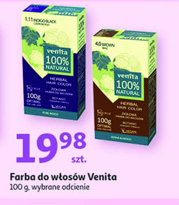 Farba do włosów 1.11 indigo black Venita natural promocja