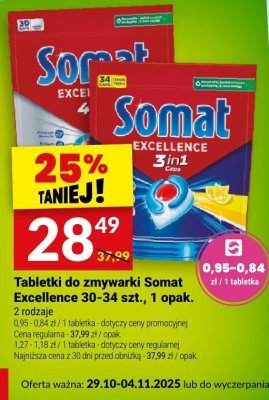 Tabletki do zmywarki Somat Excellence 3in1, 56 szt., 1 opak. promocja w Twój Market