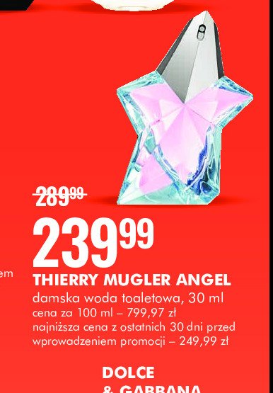 Woda toaletowa Thierry mugler angel Thierry mugler cosmetics promocja