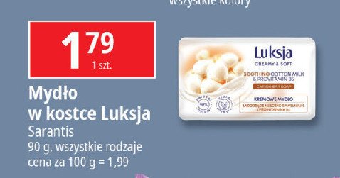 Mydło soothing cotton milk & provitamin b5 Luksja creamy & soft promocja