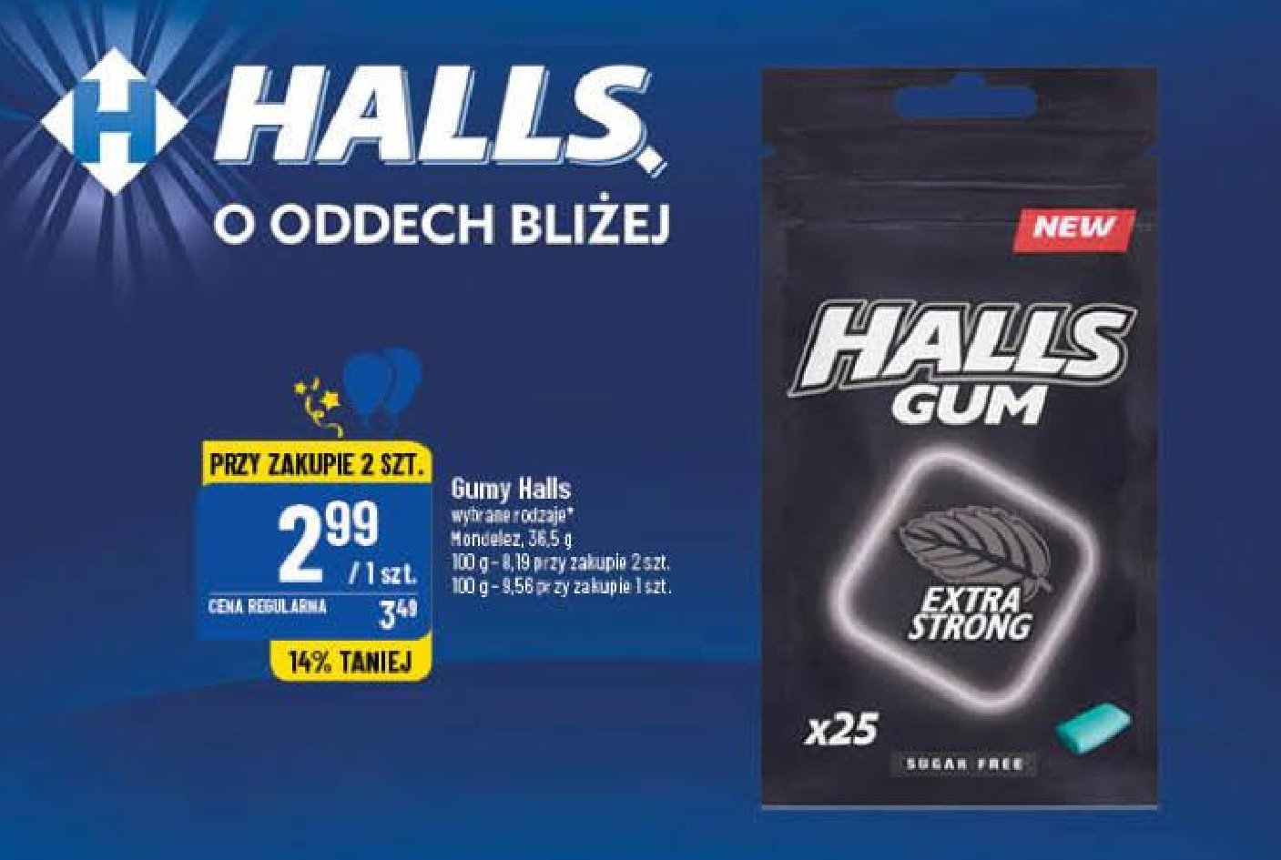 Guma extra strong Halls gum promocja