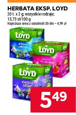 Herbata malina-truskawka Loyd tea promocja