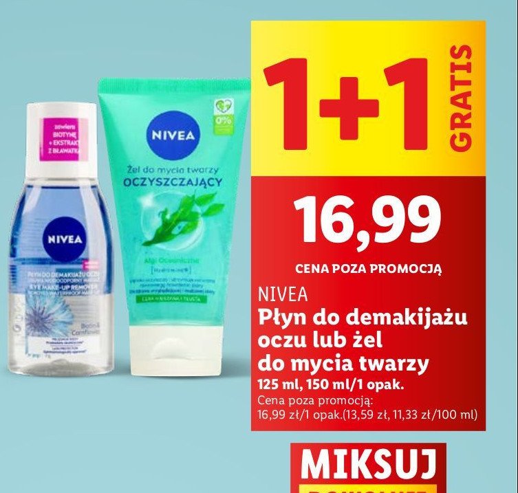 Płyn do demakijażu oczu dwufazowy delikatne okolice oczu Nivea face essentials promocja w Lidl