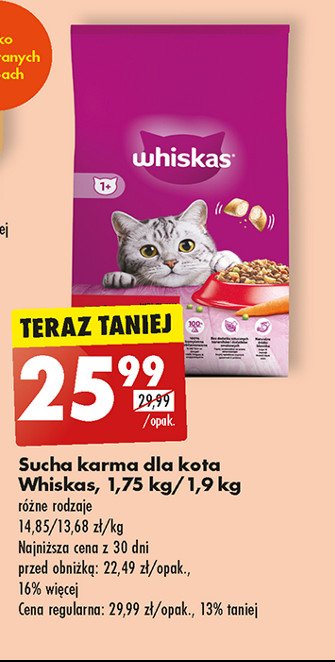 Karma dla kota z kurczakiem Whiskas sterile promocja w Biedronka