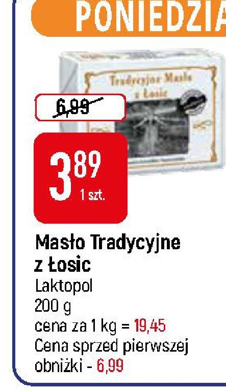 Masło MASŁO EKSTRA ŁOSICE promocja w POLOmarket