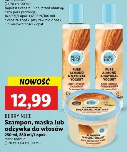 Maska do włosów migdały & jogurt naturalny Berry nice promocja