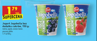 Jogurt malina bez dodatku cukrów Zott jogobella promocja