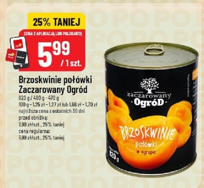 Brzoskwinie połówki Zaczarowany Ogród promocja w POLOmarket