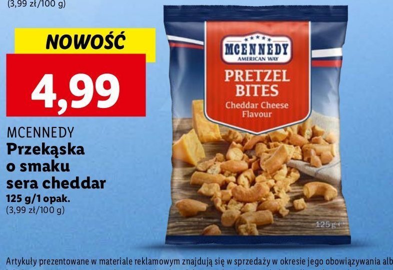 Przekąska o smaku sera cheddar Mcennedy promocja