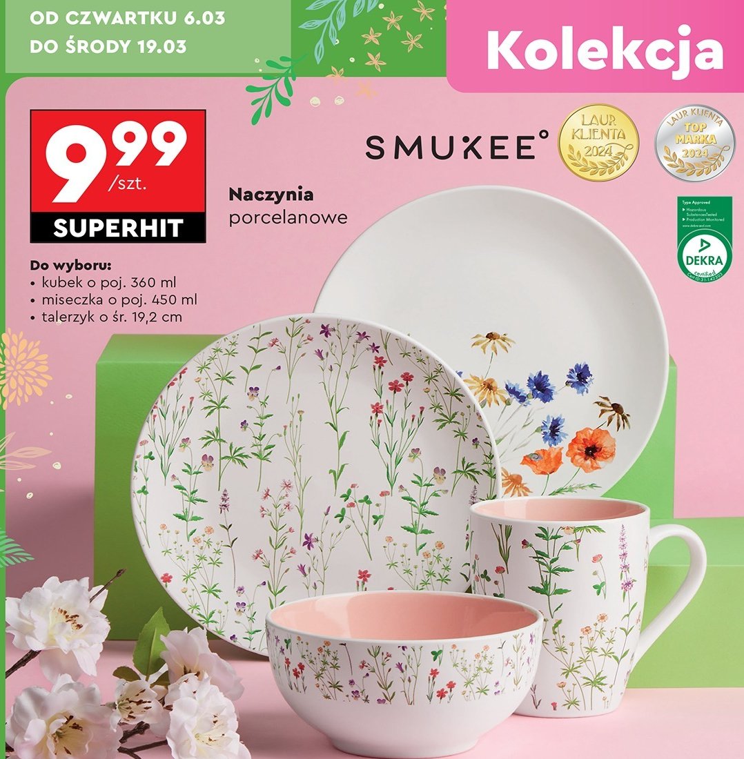 Kubek porcelanowy 360 ml Smukee promocja w Biedronka