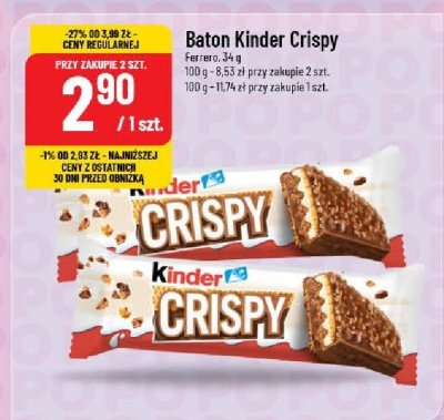 Baton Kinder Crispy promocja w POLOmarket