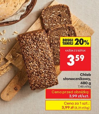 Chleb słonecznikowy, 480 g promocja w Biedronka