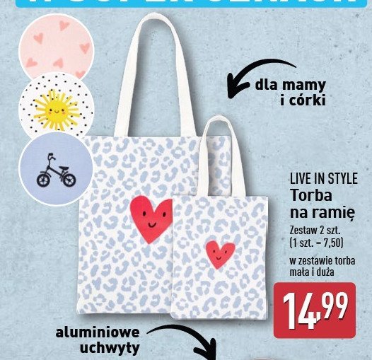Torba na ramie Live in style promocja w Aldi