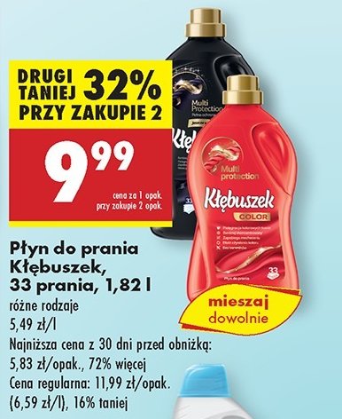 Płyn do prania color Kłębuszek multi protection promocja w Biedronka