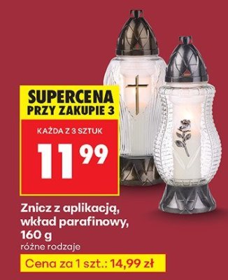 Znicz z aplikacją wkład parafinowy promocja w Biedronka