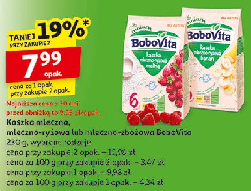 Kaszka mleczno- ryżowa z bananami Bobovita promocja