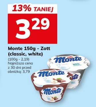 Monte Zott 150g (różne białe) promocja w Hitpol