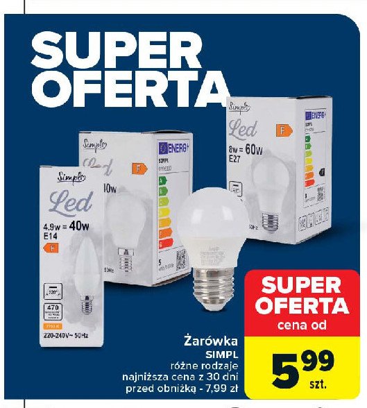 Żarówka led e14 40w Simpl promocja