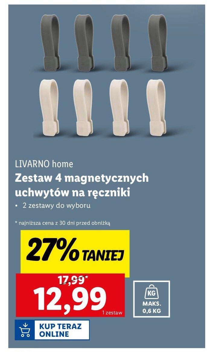 Uchwyt magnetyczny na ręcznik LIVARNO HOME promocja