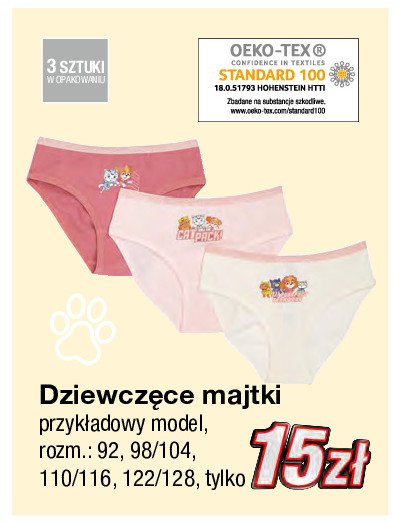 Majtki dziewcz臋ce psi patrol 122-128 promocja
