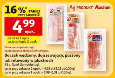 Boczek dojrzewający promocja w Auchan