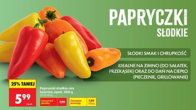 Papryczki słodkie mix kolorów promocja w Biedronka