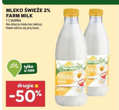 Mleko świeże 2% Farm Milk promocja w Stokrotka