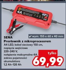 Prostownik z mikroprocesorem i wyświetlaczem 12v 4a Sena promocja