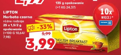 Herbata ekspreosowa Lipton daring english breakfast promocja