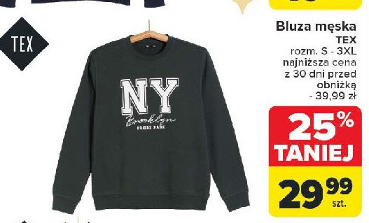 Bluza męska rozm. s-3xl Tex promocja w Carrefour Market