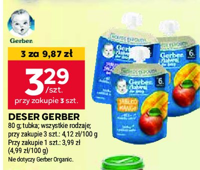 Deserek jabłko mango Gerber natual for baby promocja