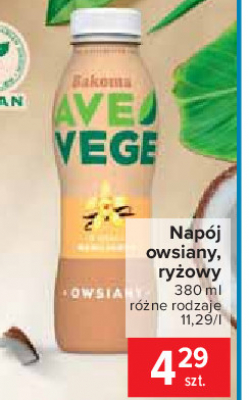 Napój owsiany o smaku waniliowym Bakoma ave vege promocja