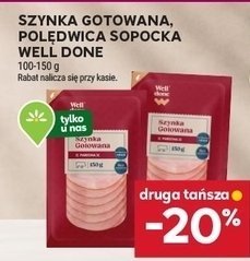 Szynka gotowana, polędwica soposka WELL DONE promocja w Stokrotka