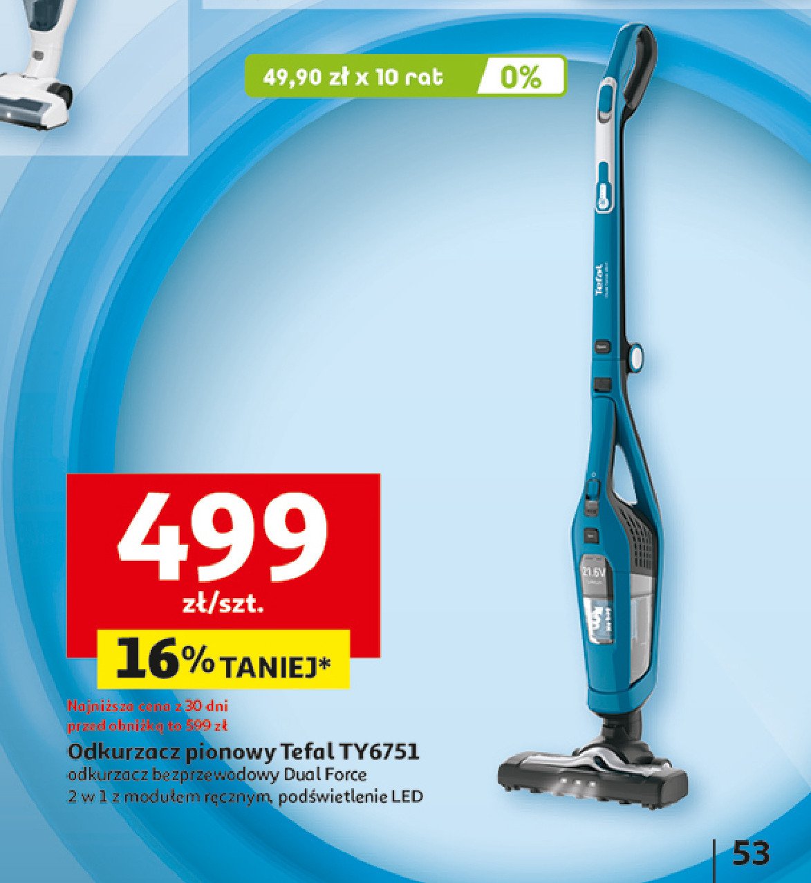 Odkurzacz pionowy ty6751 Tefal promocja