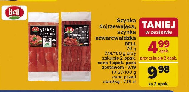 Szynka dojrzewająca łagodna wędzona Bell polska promocja