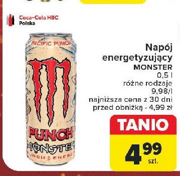 Napój energetyczny Monster energy pacific punch promocja w Carrefour Market