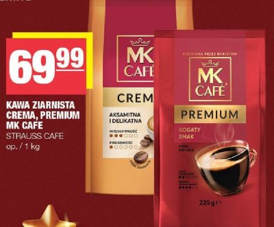 Kawa ziarnista Crema, Premium MK Cafe Strauss Cafe promocja w SPAR