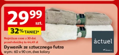 Dywanik ze sztucznego futra promocja w Auchan