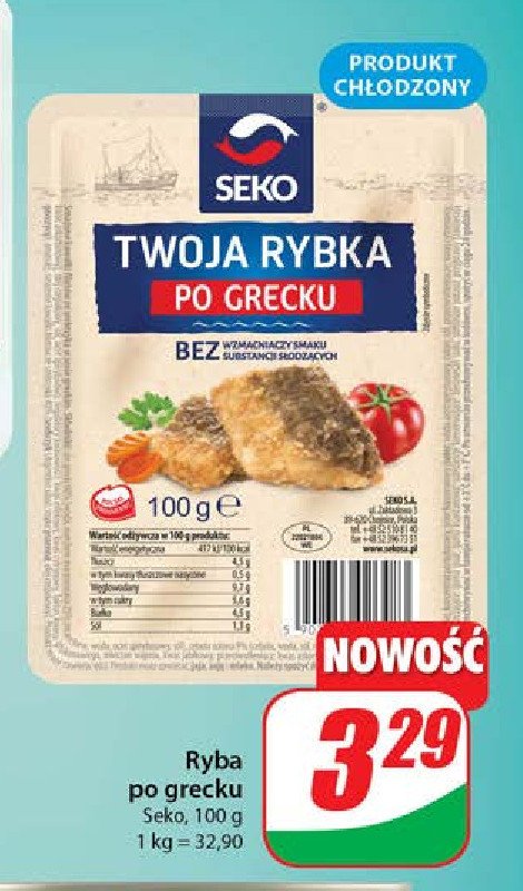 Rybka po grecku Seko twoja rybka promocja