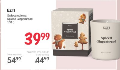 EZTI świeca sojowa, Spiced Gingerbread, 160 g promocja w Rossmann