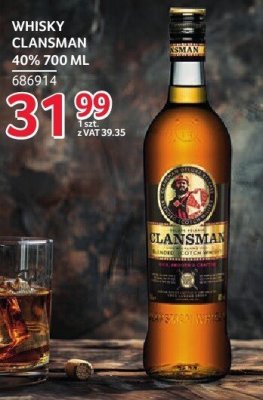 Whisky Clansman 40% 700 ml promocja w Selgros