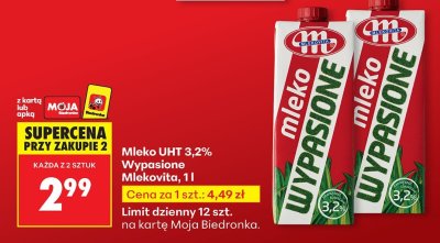 Mleko UHT 3,2% Wypasione 1l promocja w Biedronka
