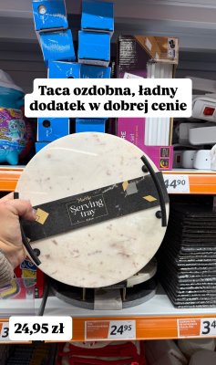 Taca ozdobna Marble Serving tray ø 28 cm promocja w Action