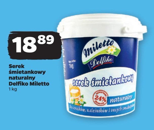 Serek śmietankowy naturalny Miletto promocja w Netto